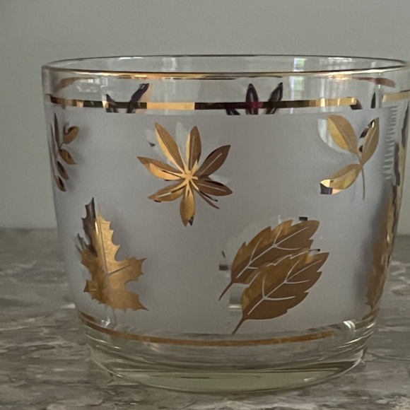Beautiful Libbey 'Golden Foliage' Ice Bucket - Picture 3 of 7